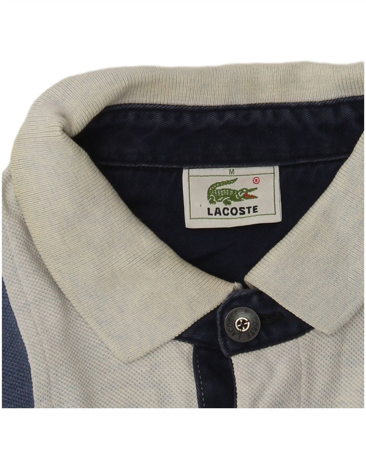 Lacoste Herren-Langarm-Rugby-Poloshirt, mittleres Marineblau, Farbblock