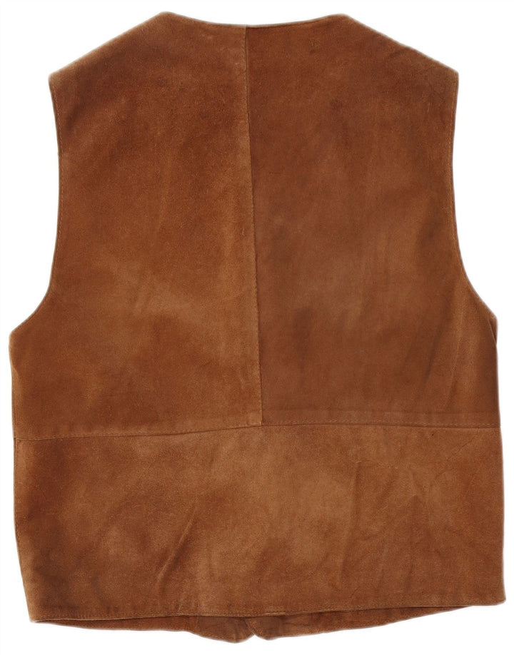 VINTAGE Herren Wildlederweste Großes braunes Leder