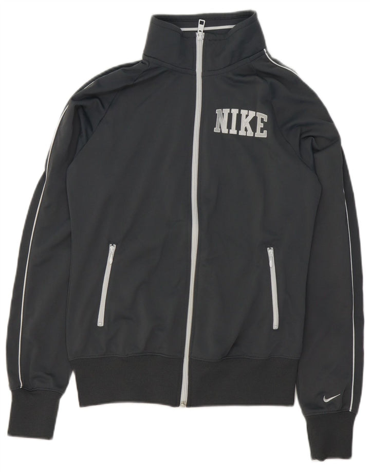 Nike Damen-Trainingsanzugoberteil mit Grafik, Größe S, Grau, Polyester