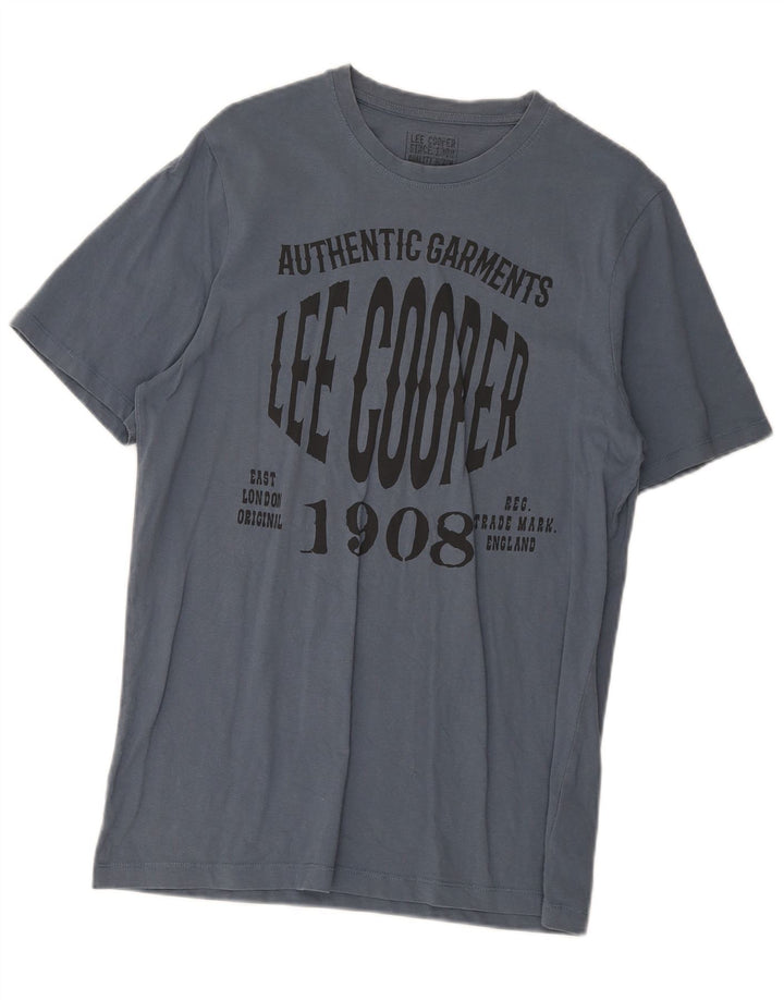 Lee Cooper Herren Grafik T-Shirt Top XL Blau Baumwolle