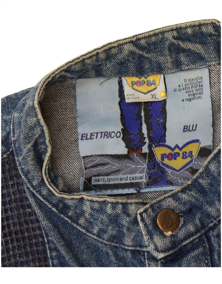 POP 84 Herren Jeansjacke UK 42 XL Blaue Baumwolle