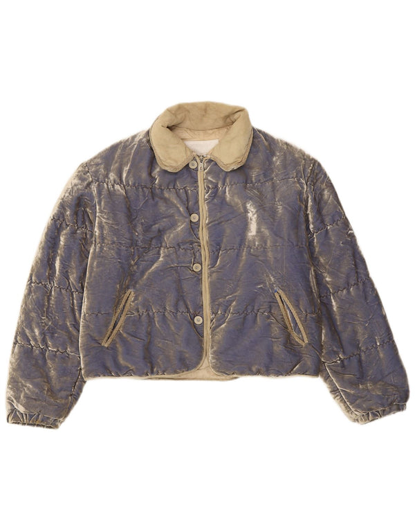 Cipriani Damen Samt wattierte Jacke IT 42 Mittelblau