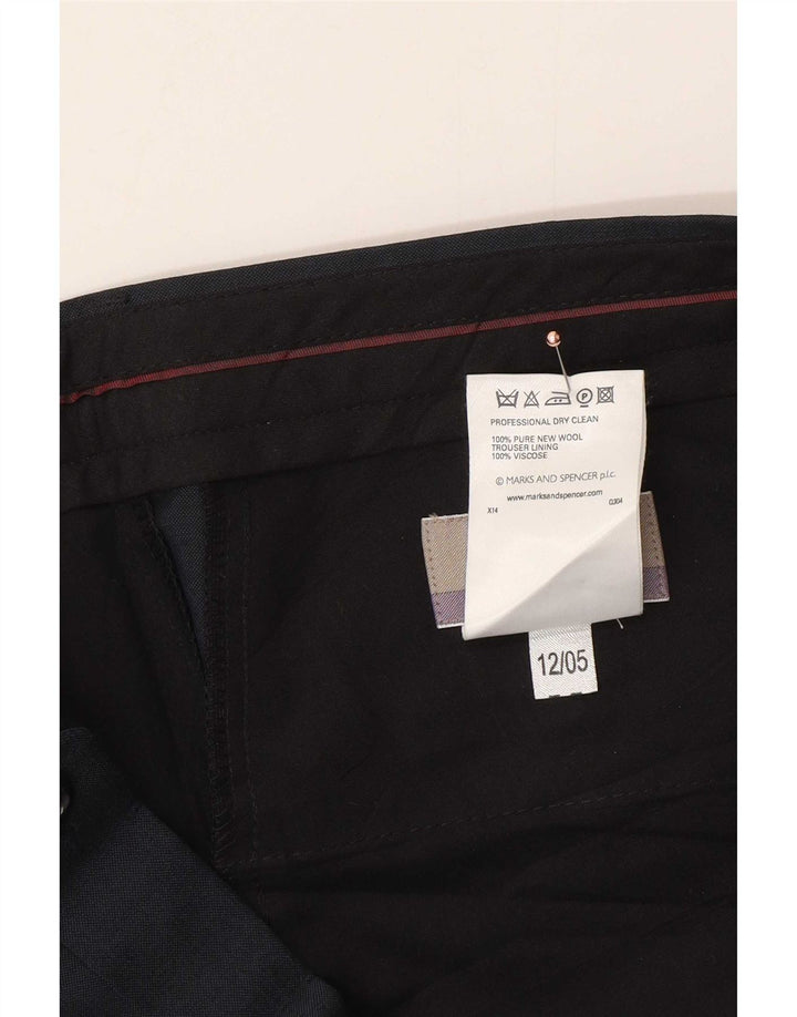 Gerade Freizeithose für Herren von Marks & Spencer, W34, L29, marineblaue Wolle