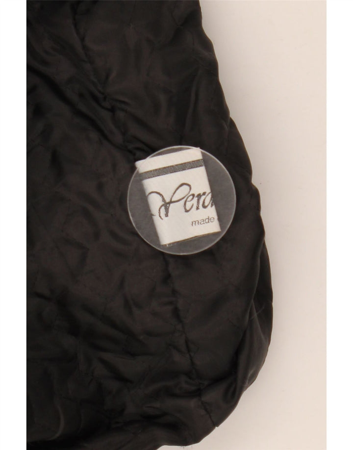 Vintage Herren Lederjacke IT 52 XL Schwarzes Leder