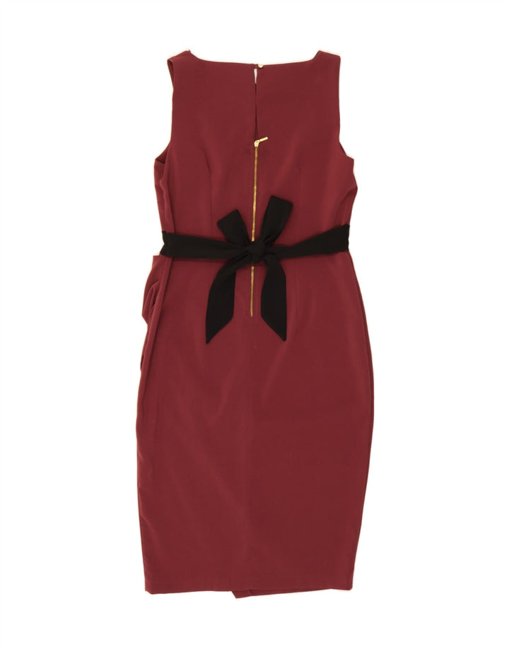 CLOSET Womens Sleeveless Bodycon Dress UK 14 Medium Maroon Polyester Vintage CLOSET and Second-Hand CLOSET from Messina Hembry 