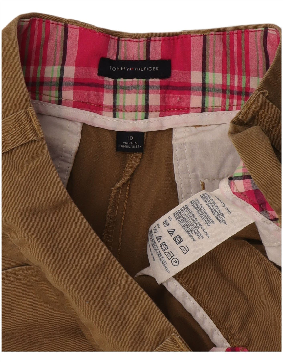 Tommy Hilfiger Damen Chino-Shorts US 10 Large W27 Braune Baumwolle