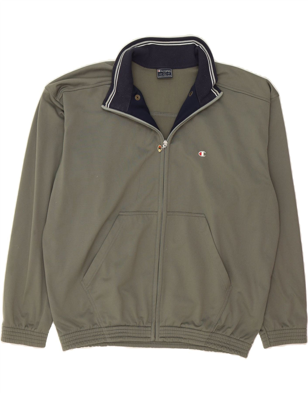 CHAMPION Mens Tracksuit Top Jacket Large Grey Polyester Vintage Champion and Second-Hand Champion from Messina Hembry 