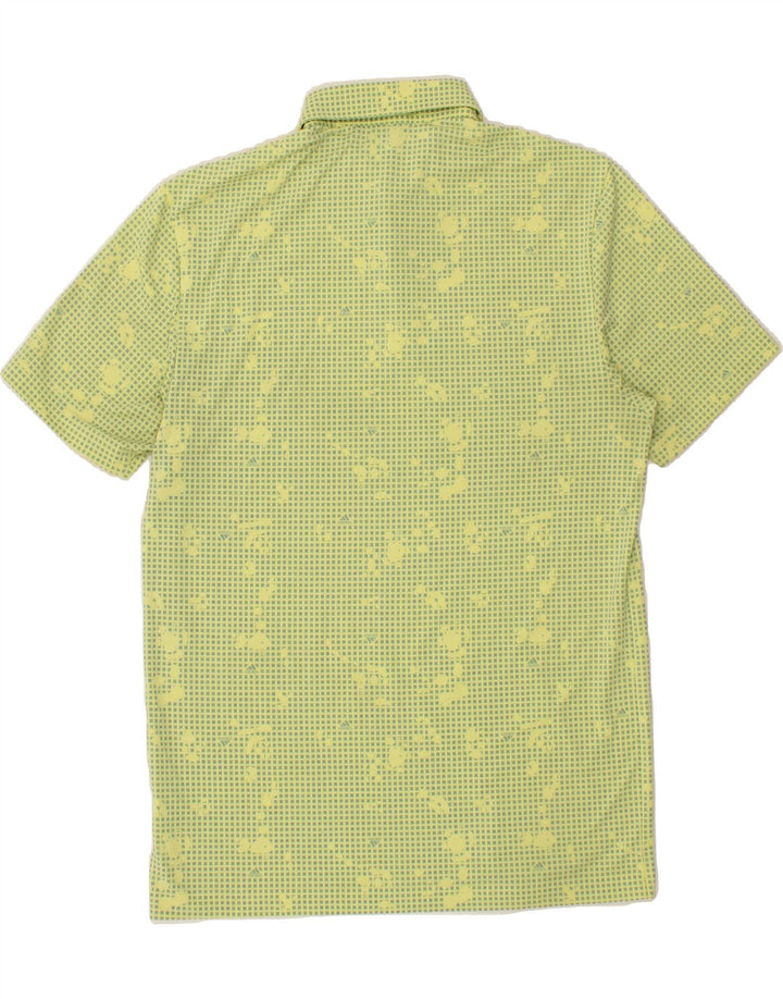 ADIDAS Mens Abstract Pattern Polo Shirt Small Green Cotton Vintage Adidas and Second-Hand Adidas from Messina Hembry 