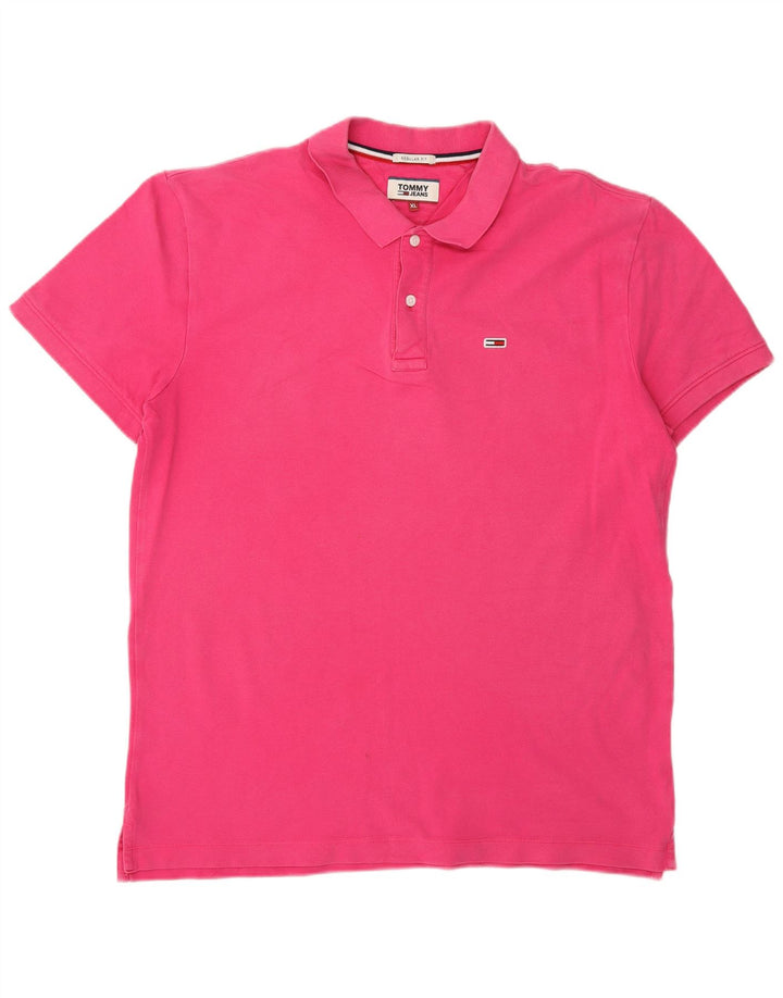 Tommy Hilfiger Herren-Poloshirt mit normaler Passform, XL, Rosa