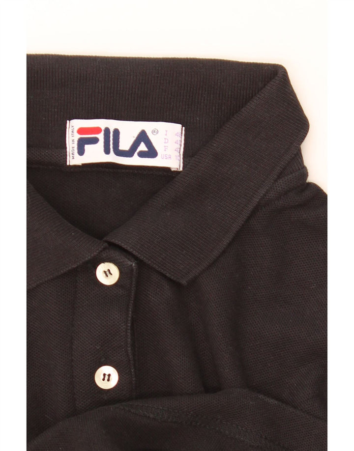 Fila Damen Crop Poloshirt IT 46 Large Schwarz