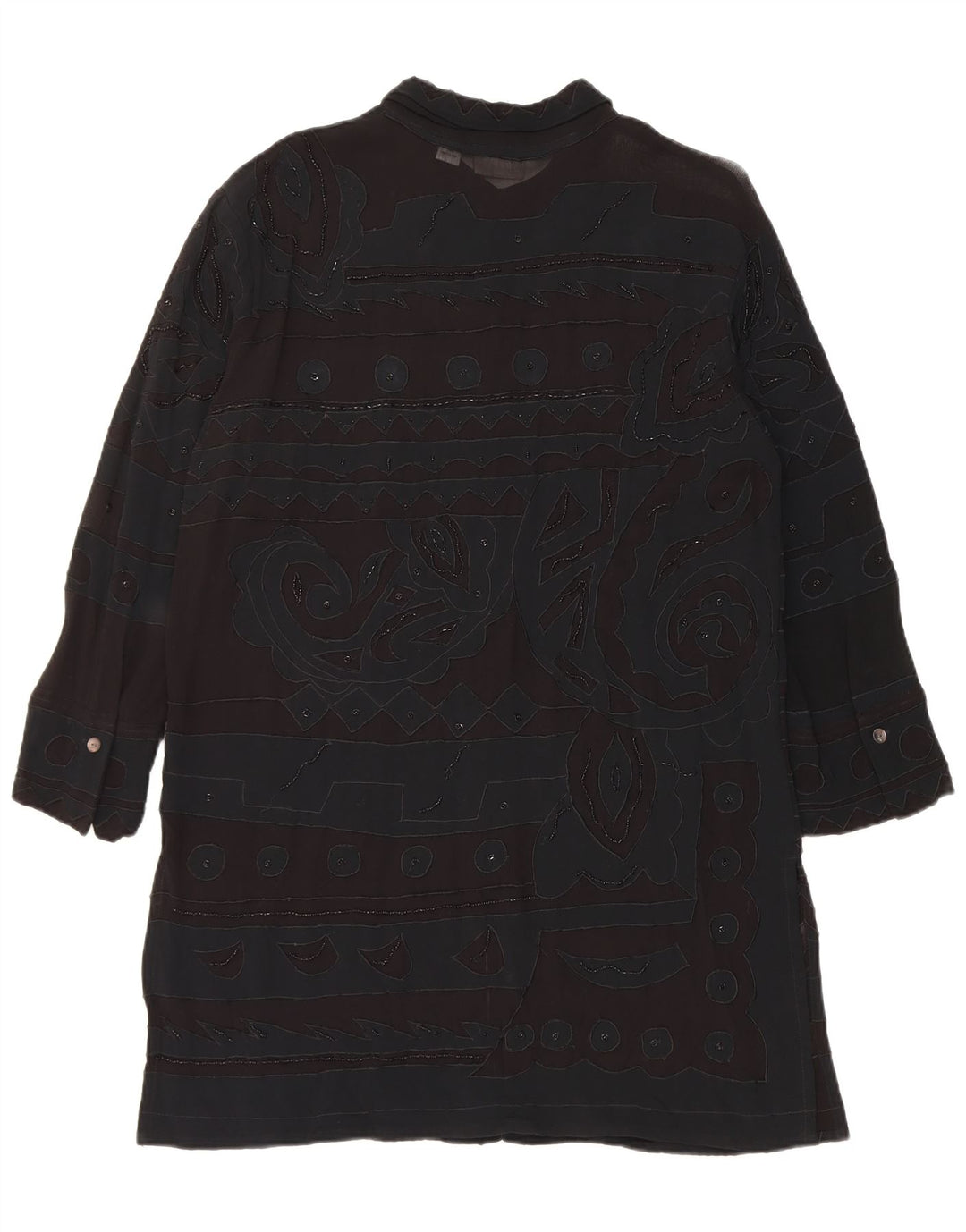 Chico's Damen-Hemdkleid, UK-Größe 44, mittlerer schwarzer geometrischer Viskose