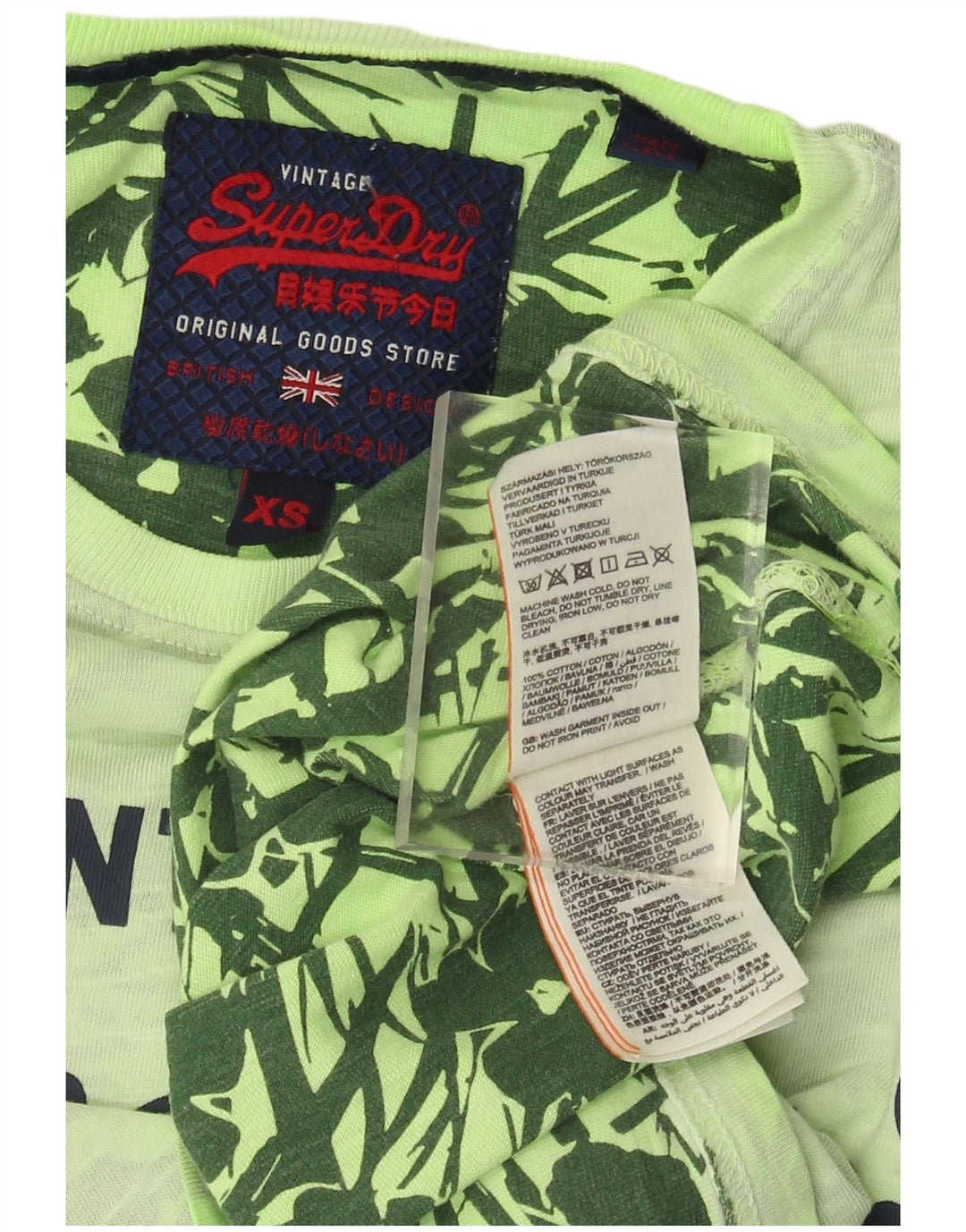 SUPERDRY Herren-T-Shirt mit Grafik, XS, grüne Baumwolle