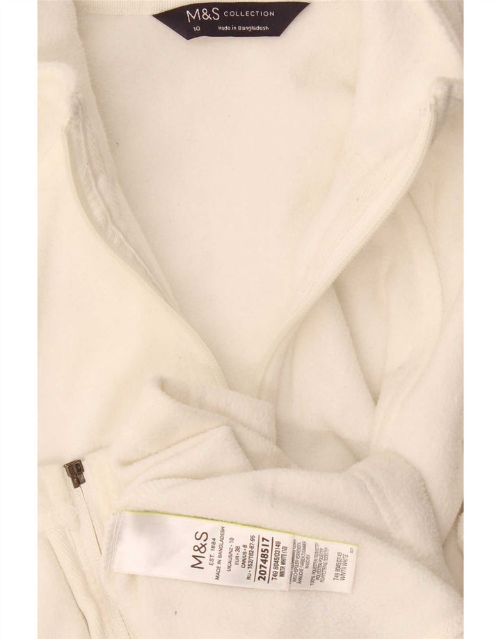 Marks & Spencer Damen-Fleecejacke in Übergröße, Gr. 10, Größe S, gebrochenes Weiß