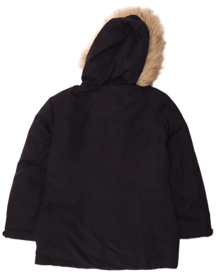 Mistral Wattierter Damenmantel mit Kapuze, UK 16, Größe L, Marineblau, Polyester