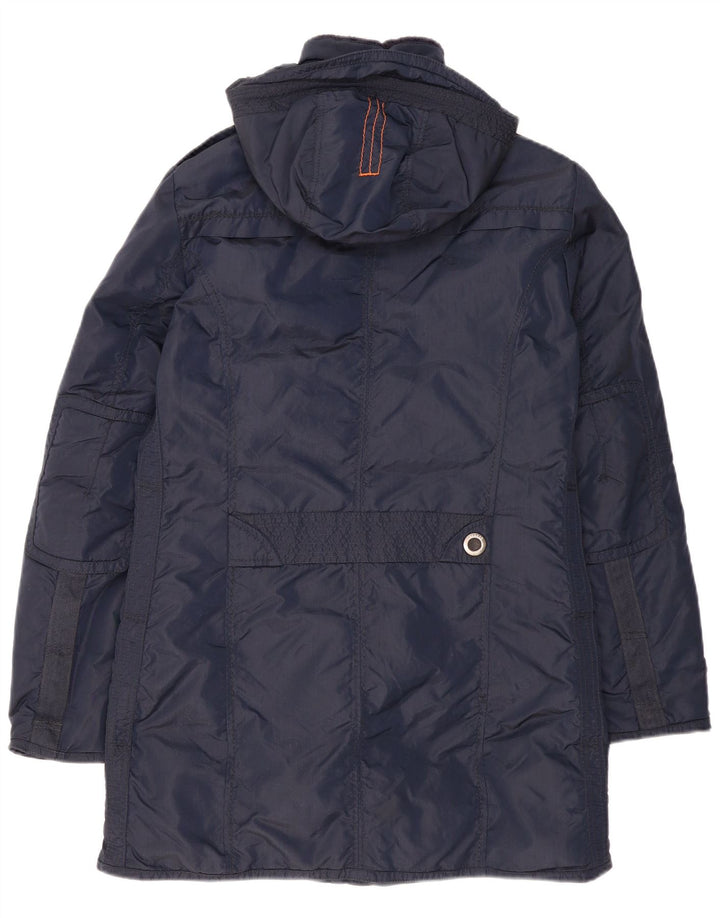 Dekker Herren-Mantel mit Kapuze, gepolstert, UK 36, Größe S, Marineblau, Polyamid