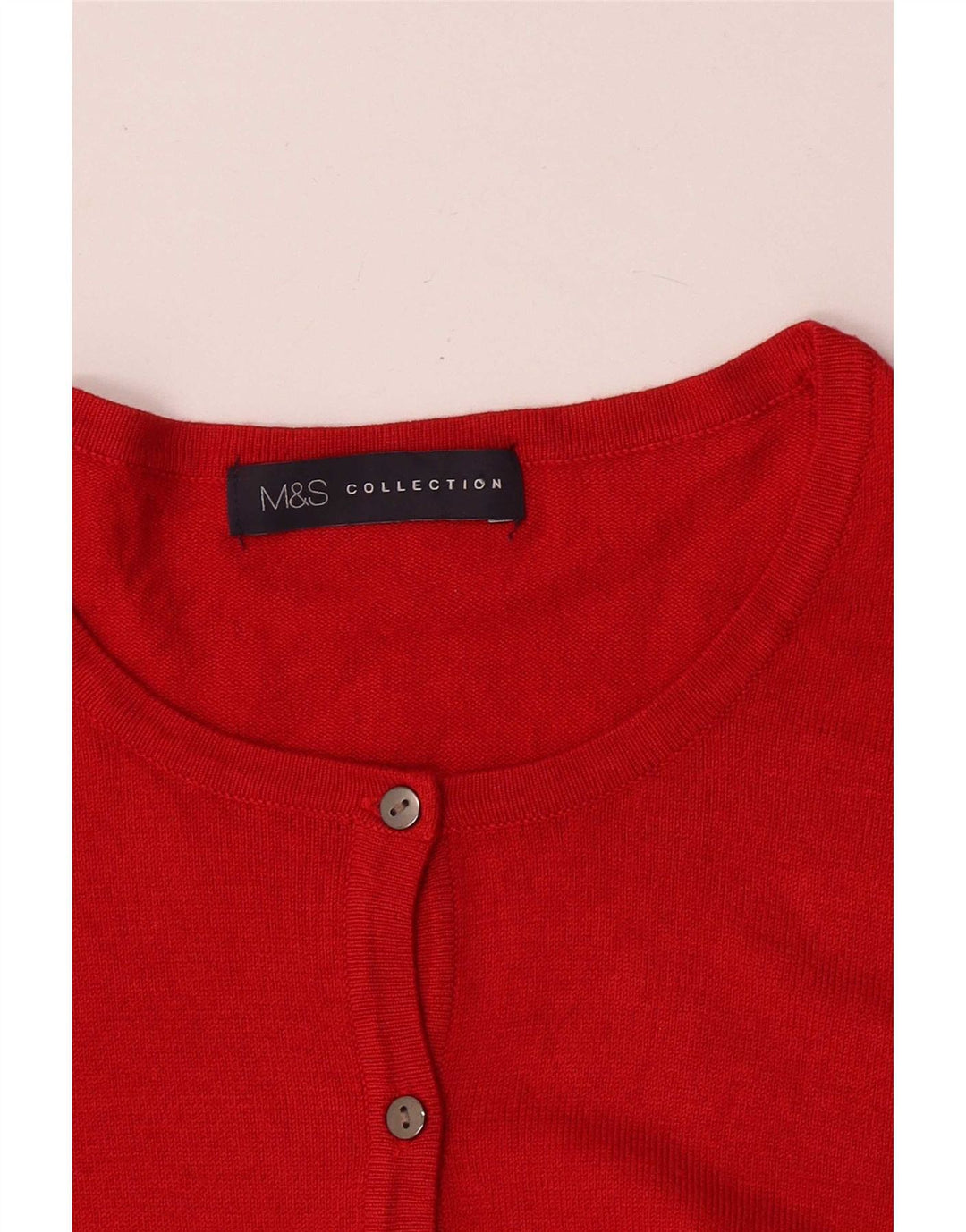 Marks & Spencer Damen Strickjacke Pullover UK 14 Mittelrot