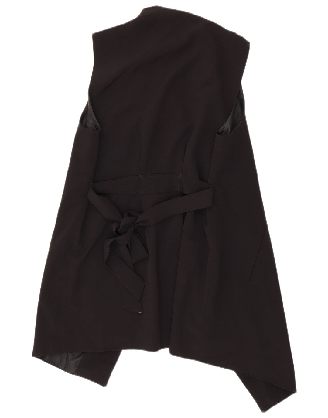 Zara Damen Longline ärmellose offene Blazerjacke UK 16 Large Schwarz