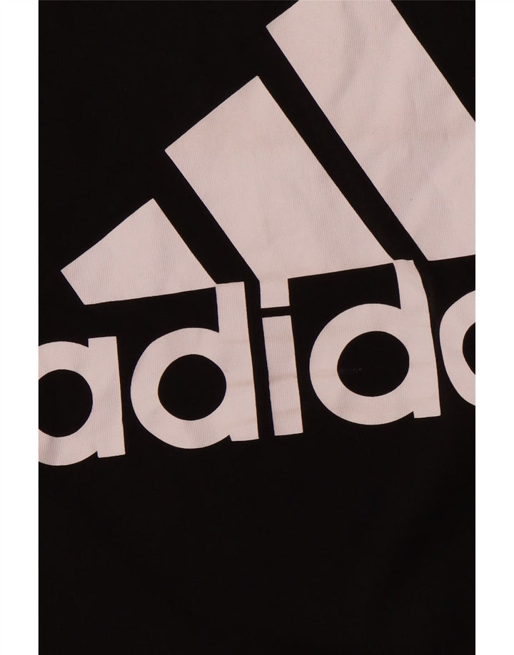 ADIDAS Damen Grafik T-Shirt Top UK 16/18 Große schwarze Baumwolle