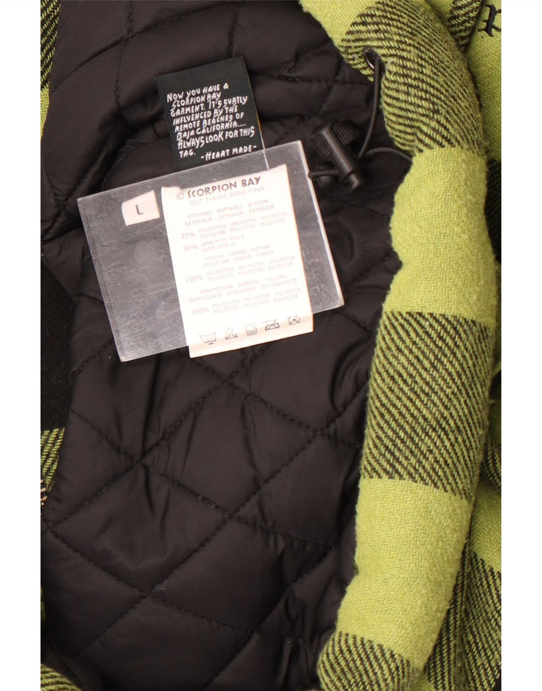 Scorpion Bay Herren-Windbreaker-Jacke mit Grafik, Gr. 40, großes grünes Gingham-Muster