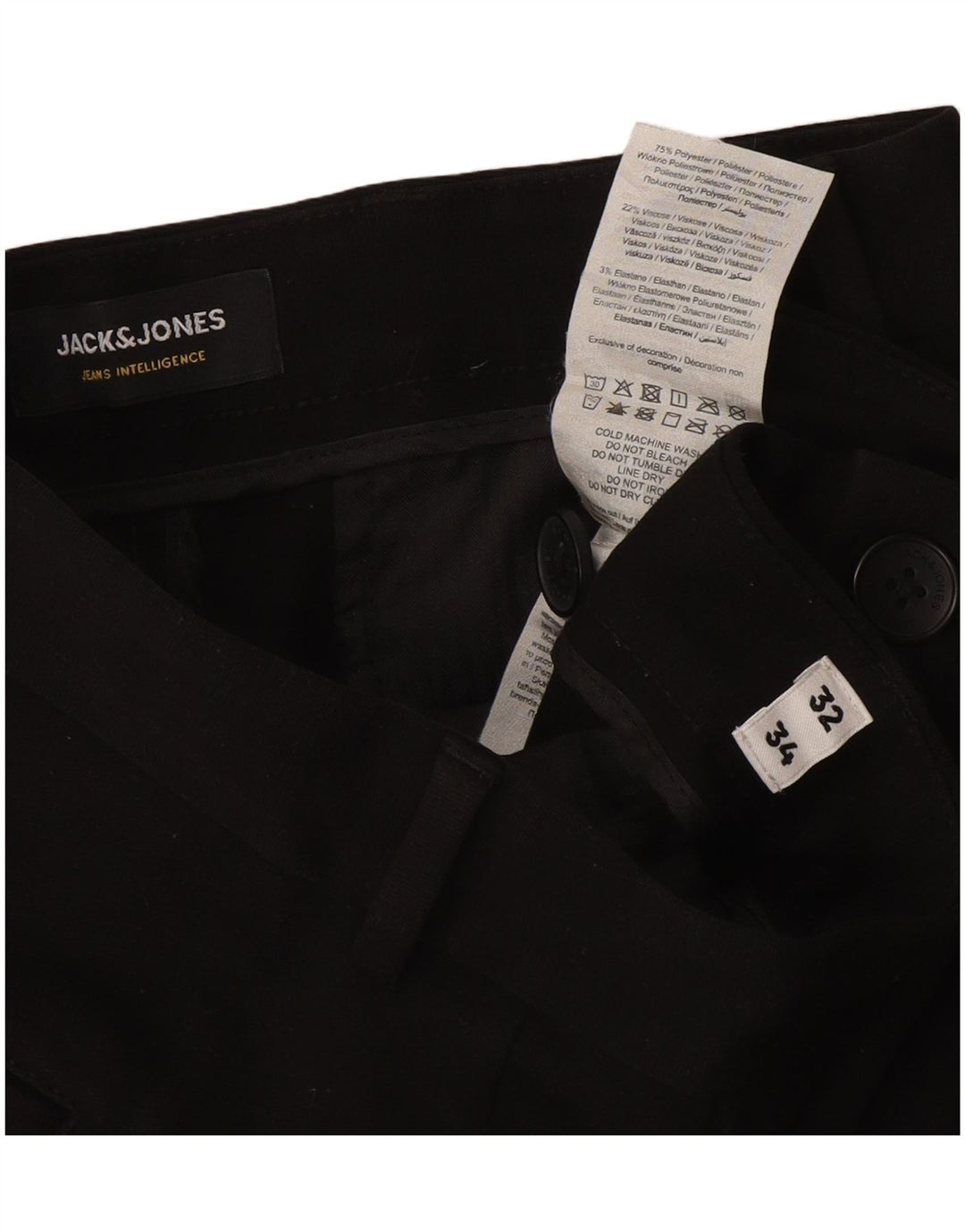 Jack & Jones Damen Marco Slim Chinohose W32 L34 Schwarz Polyester