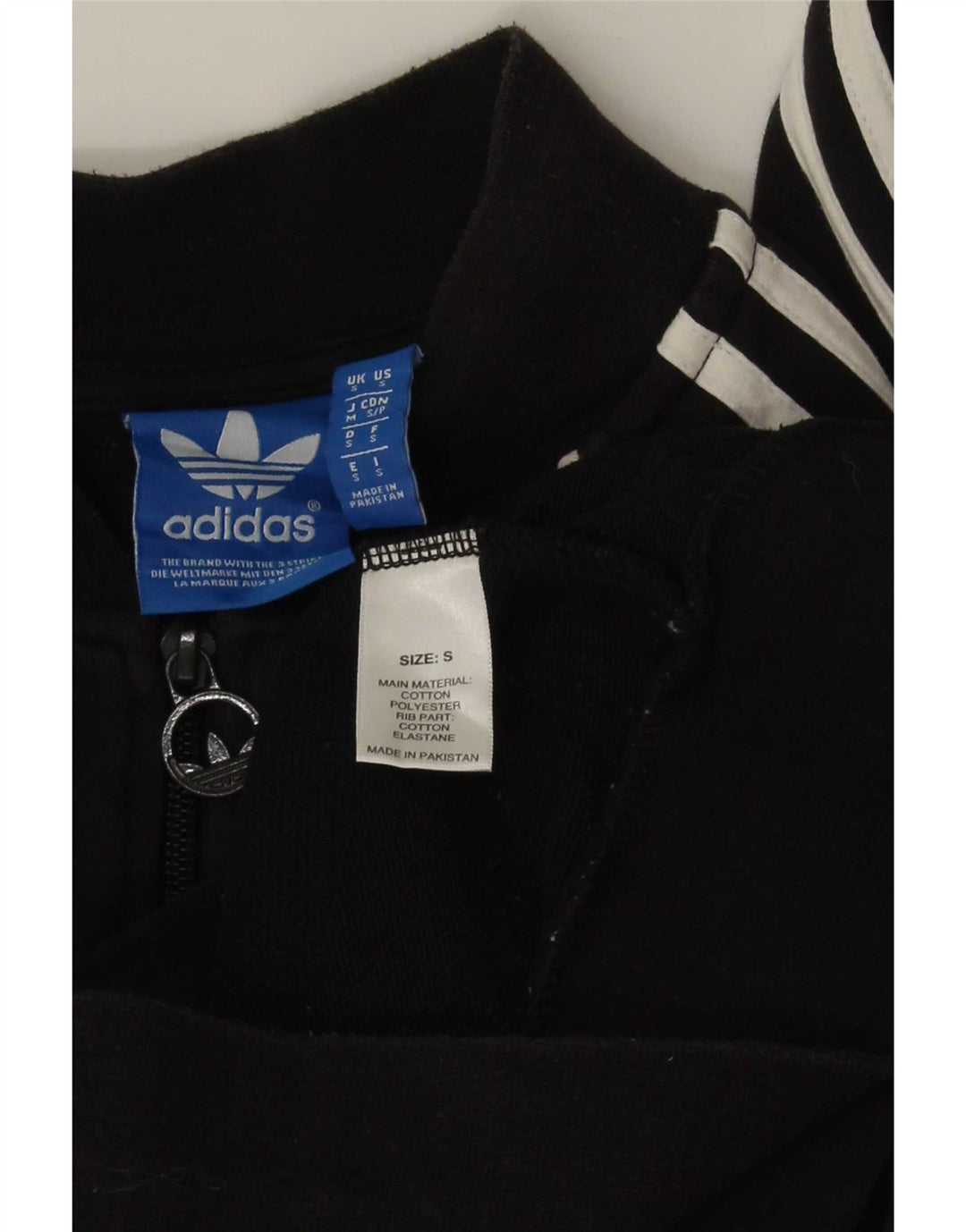 Adidas Herren-Trainingsanzug-Oberteil, Jacke, Größe S, Schwarz, Baumwolle