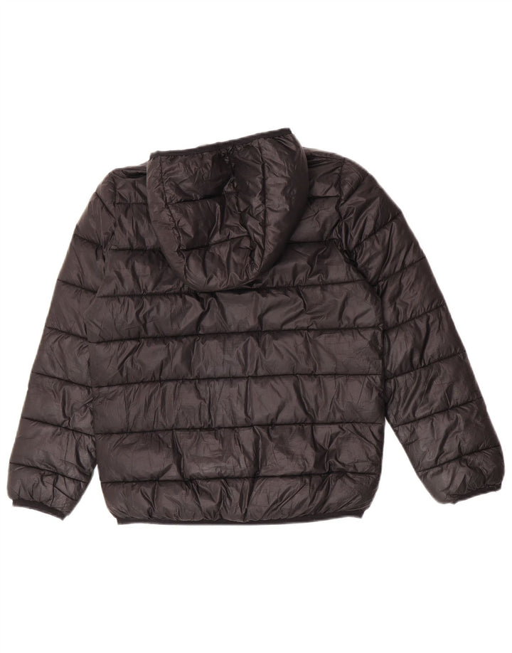 Champion Wattierte Jacke mit Kapuze für Jungen, 9–10 Jahre, Mittelschwarzes Polyester