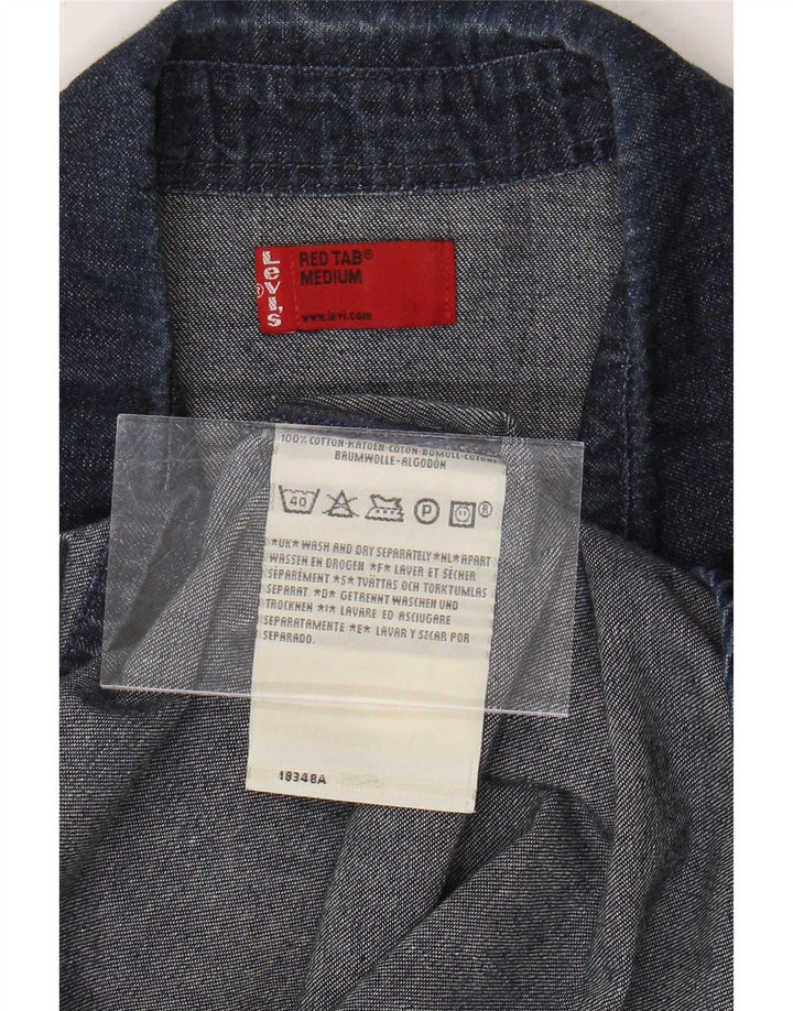 Levi's Herren-Kurzarm-Jeanshemd aus Baumwolle in mittlerem Marineblau