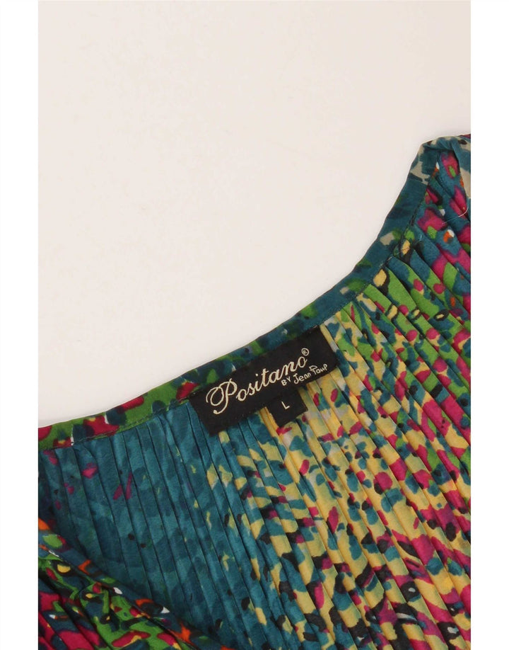 Positano by Jean Paul Damen-A-Linien-Kleid mit abstraktem Muster, UK 16, Large, Mult