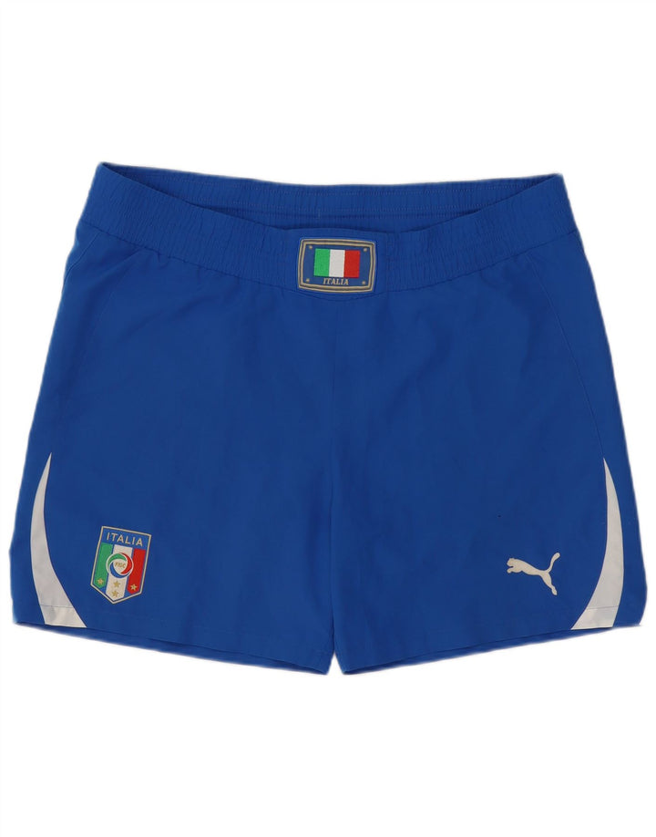Puma Herren Italia Graphic Sport Shorts Large Blau Polyester
