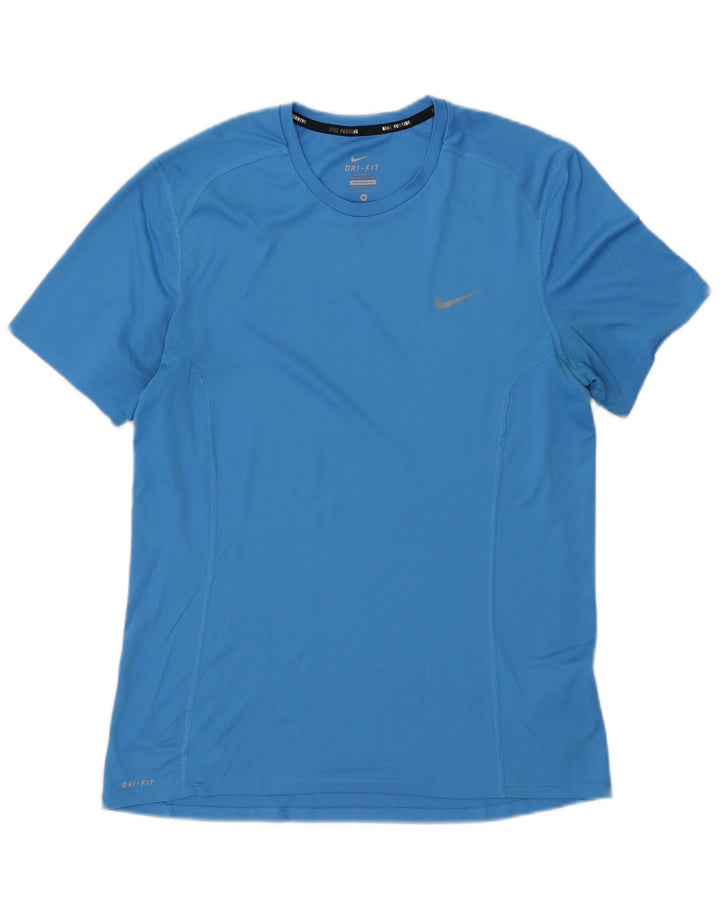 Nike Herren Dri Fit T-Shirt Top Mittelblaues Polyester