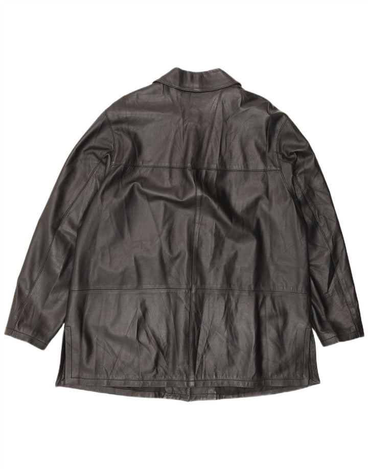 Vintage Damen Lederjacke IT 54 3XL Schwarzes Leder