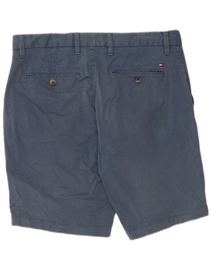 Tommy Hilfiger Herren Chinoshorts W33 mittelblaue geometrische Baumwolle