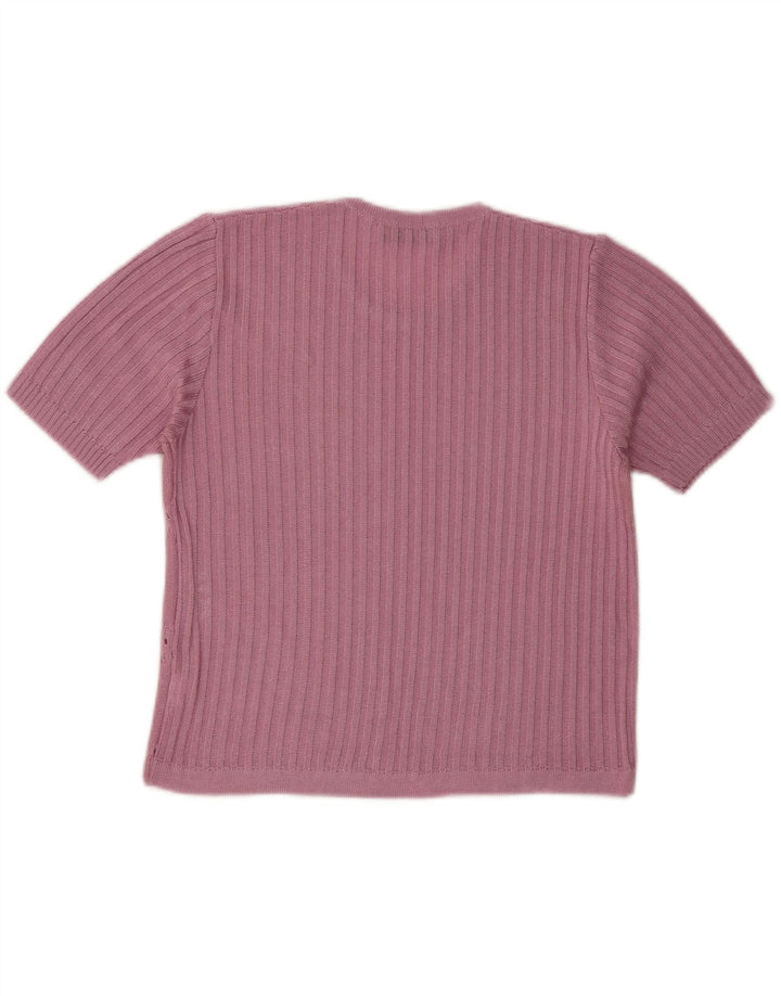 FAUSTA Damen-Pullover, kurzärmelig, Rundhalsausschnitt, Gr. 10, klein, Rosa