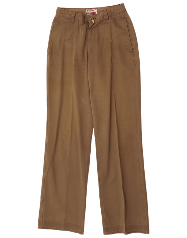 Dockers Damen Chinohose mit weitem Bein W26 L32 Beige Baumwolle