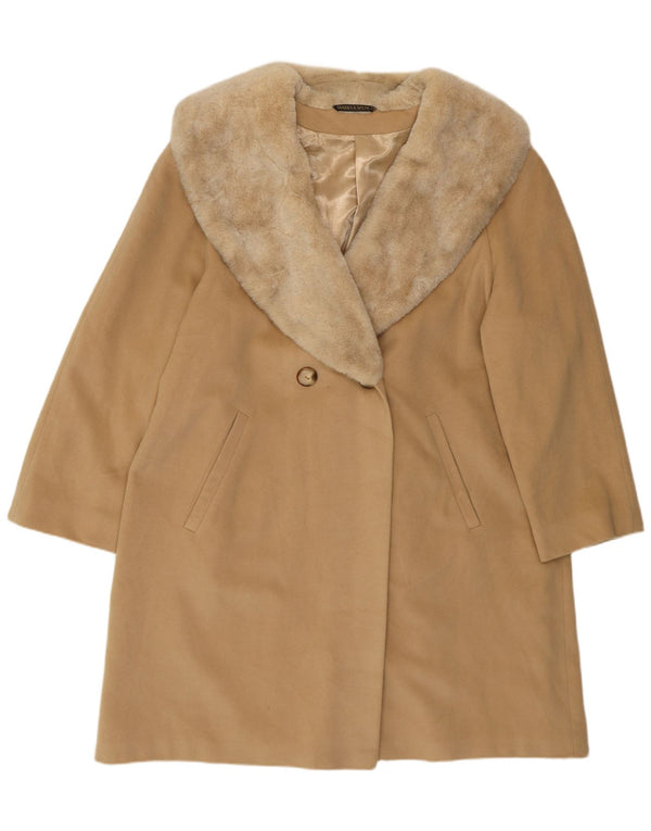 Marks & Spencer Damen St. Michael Zweireihiger Mantel UK 16 Large Beige