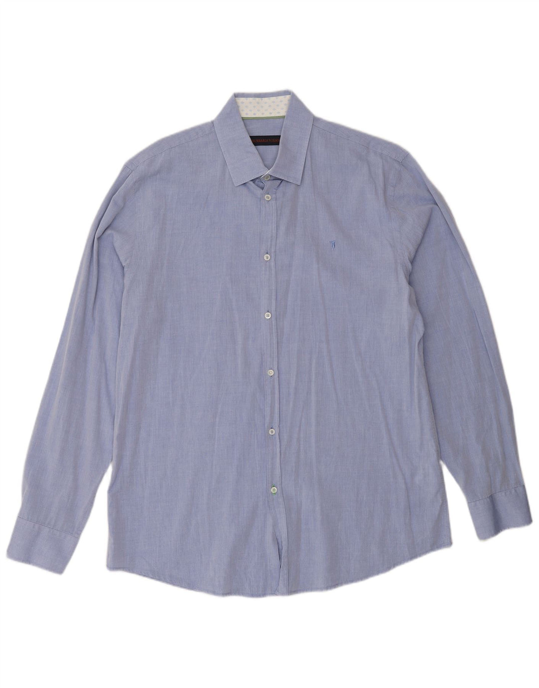 Trussardi Herrenhemd Größe 42 Große blaue Baumwolle