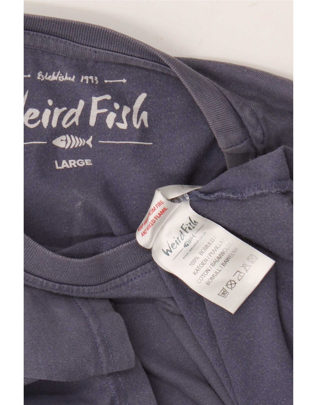 Weird Fish Herren-T-Shirt mit Grafik, Größe L, Lila, Baumwolle