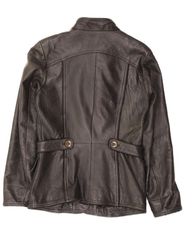 Vintage Damen Lederjacke UK 6 XS Schwarzes Leder