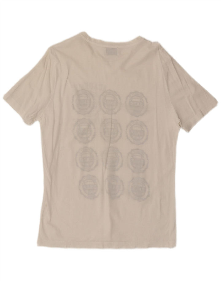 Dondup Herren T-Shirt mit Grafik, Mittelweiß