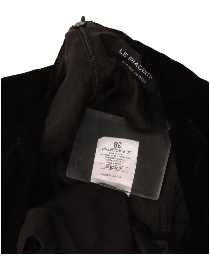 Le Piacentini Damen-Jumpsuit aus Samt mit langen Ärmeln, EU 38, Mittelschwarz