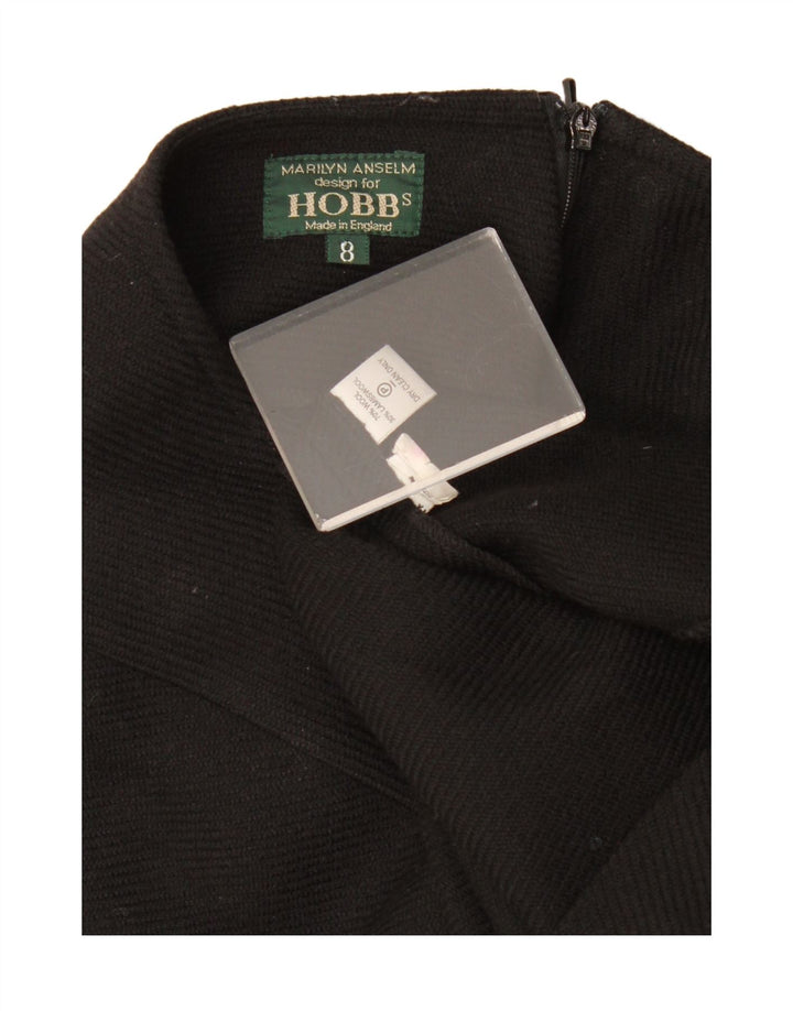 Hobbs Damen Maxirock UK 8 Small W30 Schwarze Wolle