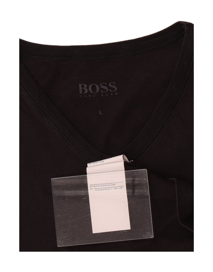HUGO BOSS Mens T-Shirt Top Large Black Cotton Vintage Hugo Boss and Second-Hand Hugo Boss from Messina Hembry 