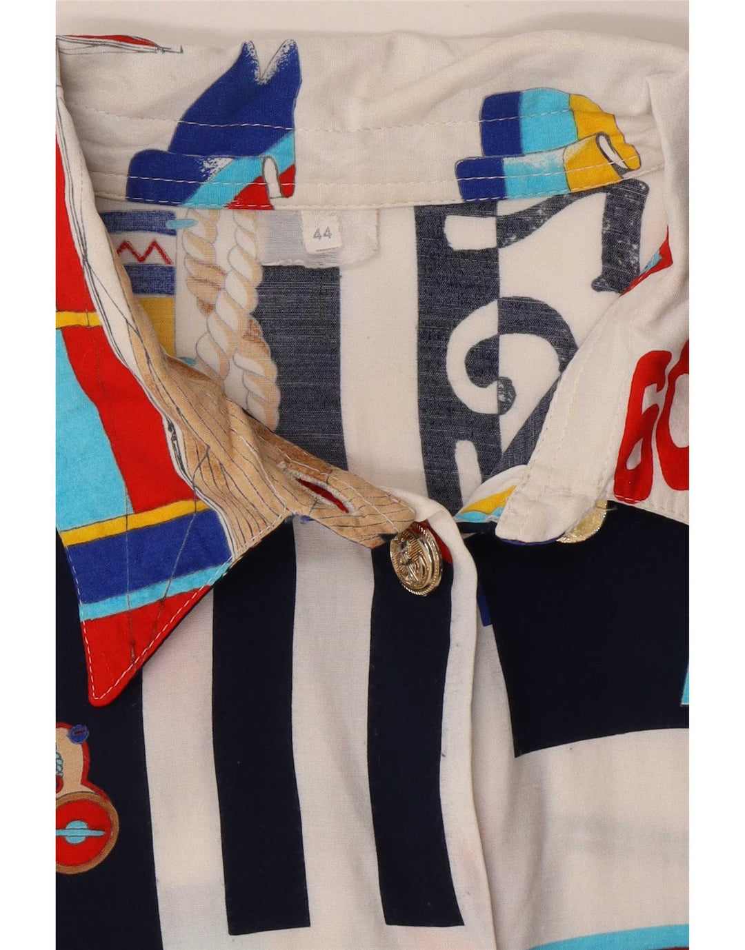 Vintage Womens Abstract Pattern Shirt IT 44 Medium Mehrfarbig