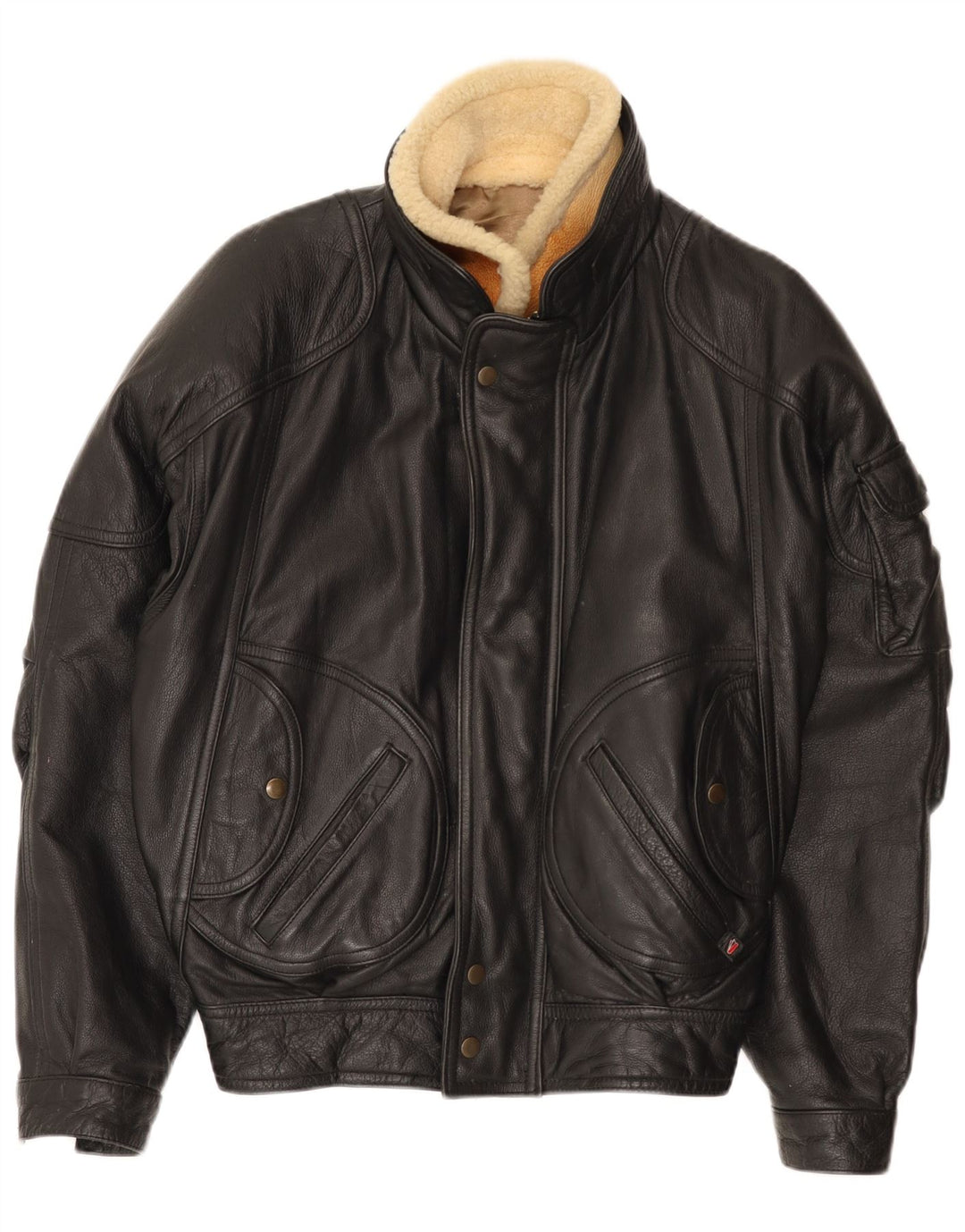 Vintage Herren Bomber Lederjacke UK 36 Kleines schwarzes Leder