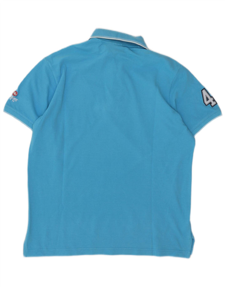 Murphy & Nye Herren-Poloshirt mit Grafik, groß, aus blauer Baumwolle