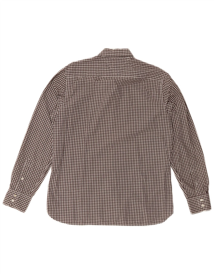 Tommy Hilfiger Herrenhemd, groß, schwarze Gingham-Baumwolle