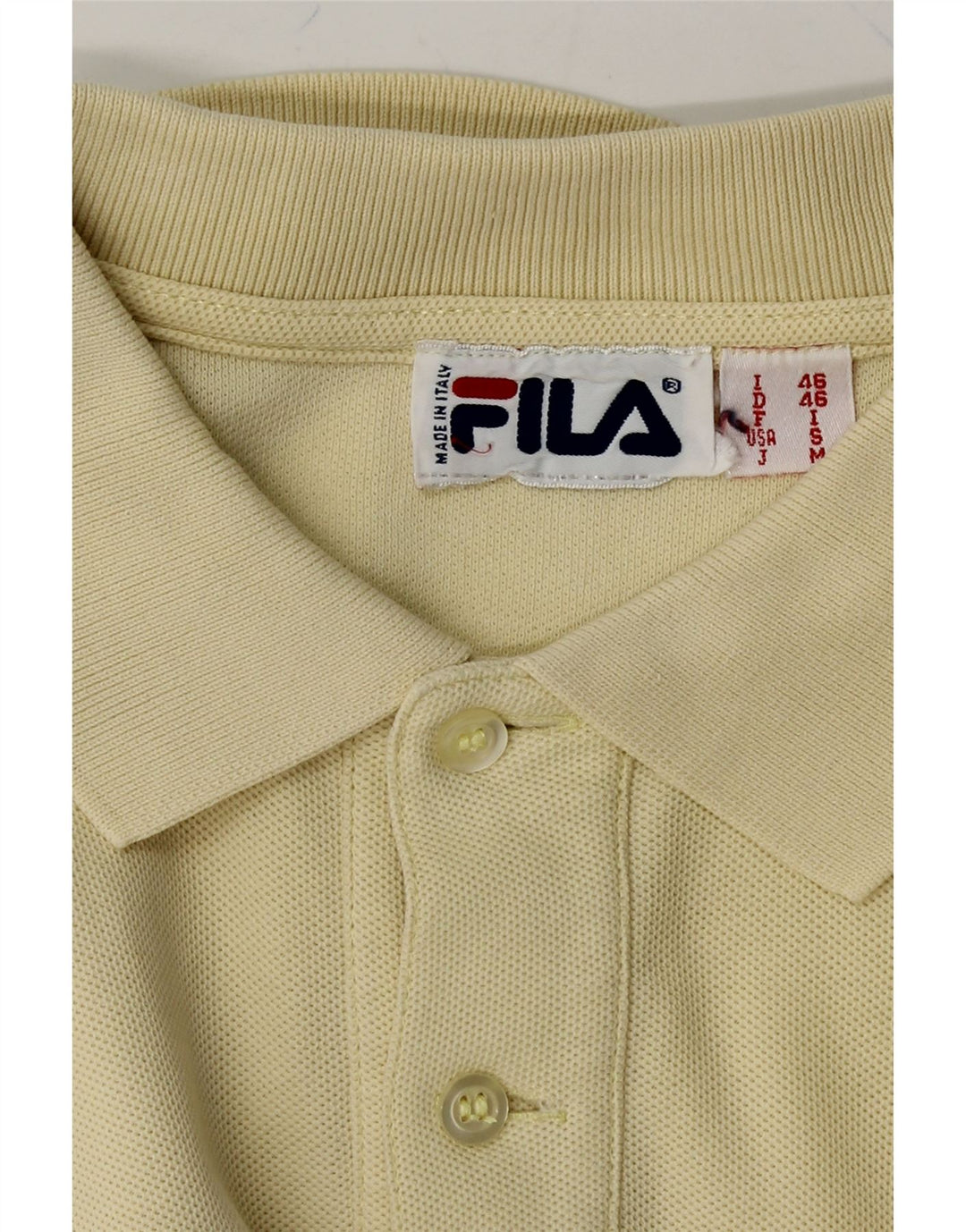 FILA Mens Polo Shirt IT 46 Small Beige Vintage Fila and Second-Hand Fila from Messina Hembry 