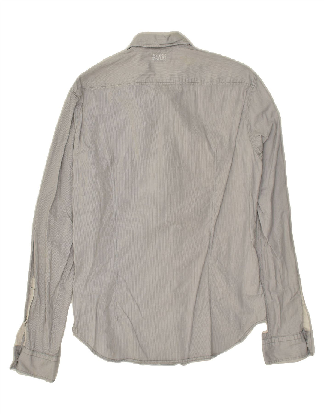 HUGO BOSS Mens Shirt Small Grey Striped Cotton | Vintage Hugo Boss | Thrift | Second-Hand Hugo Boss | Used Clothing | Messina Hembry 