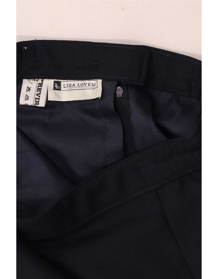 Vintage Damen Bleistiftrock UK 12 Medium W28 Marineblau Polyester