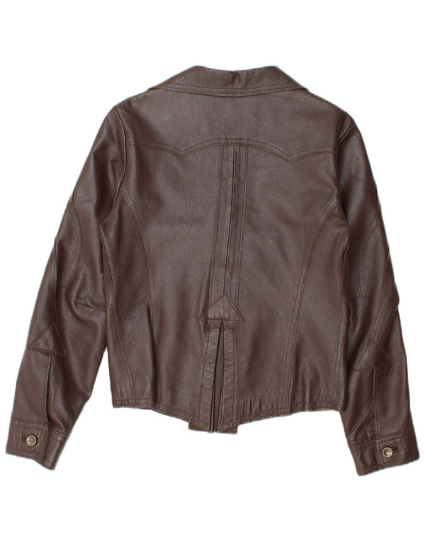 Vintage Damen Lederjacke IT 44 Mittelbraunes Leder